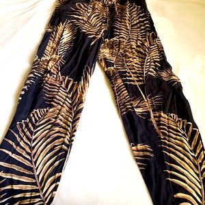 Palm tree print long pants